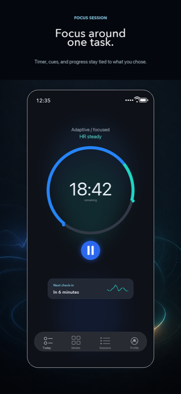 TruePace app showing a focus session in progress